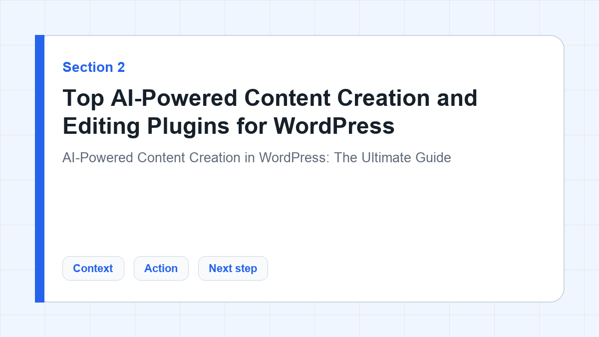 Top AI-Powered Content Creation and Editing Plugins for WordPress section illustration for AI-Powered Content Creation in WordPress: The Ultimate Guide