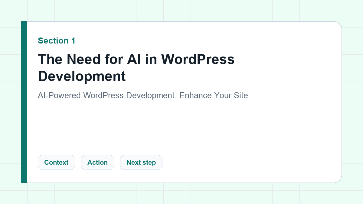The Need for AI in WordPress Development section illustration for AI-Powered WordPress Development: Enhance Your Site