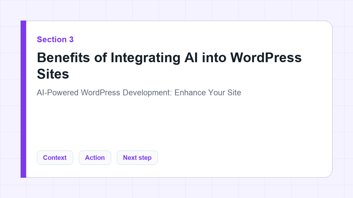 Benefits of Integrating AI into WordPress Sites section illustration for AI-Powered WordPress Development: Enhance Your Site