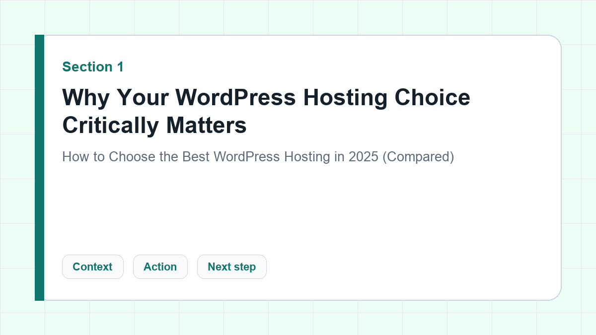 Why Your WordPress Hosting Choice Critically Matters section illustration for How to Choose the Best WordPress Hosting in 2025 (Compared)