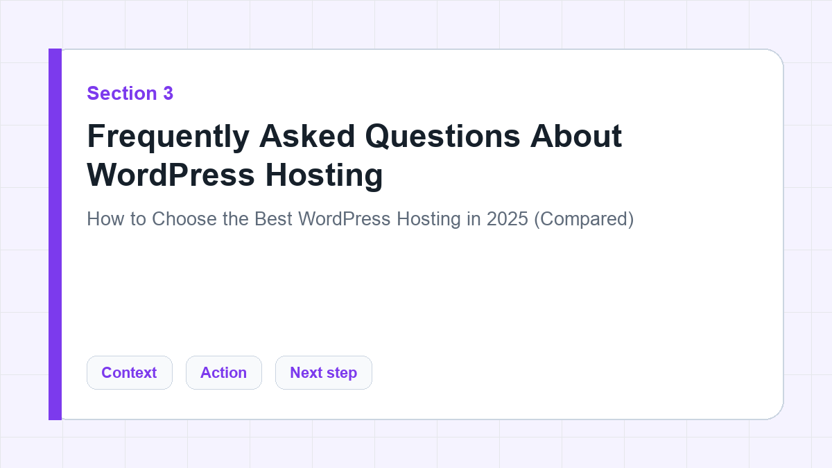 Frequently Asked Questions About WordPress Hosting section illustration for How to Choose the Best WordPress Hosting in 2025 (Compared)