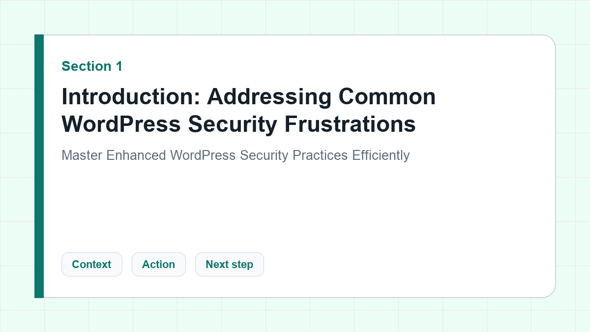 Introduction: Addressing Common WordPress Security Frustrations section illustration for Master Enhanced WordPress Security Practices Efficiently