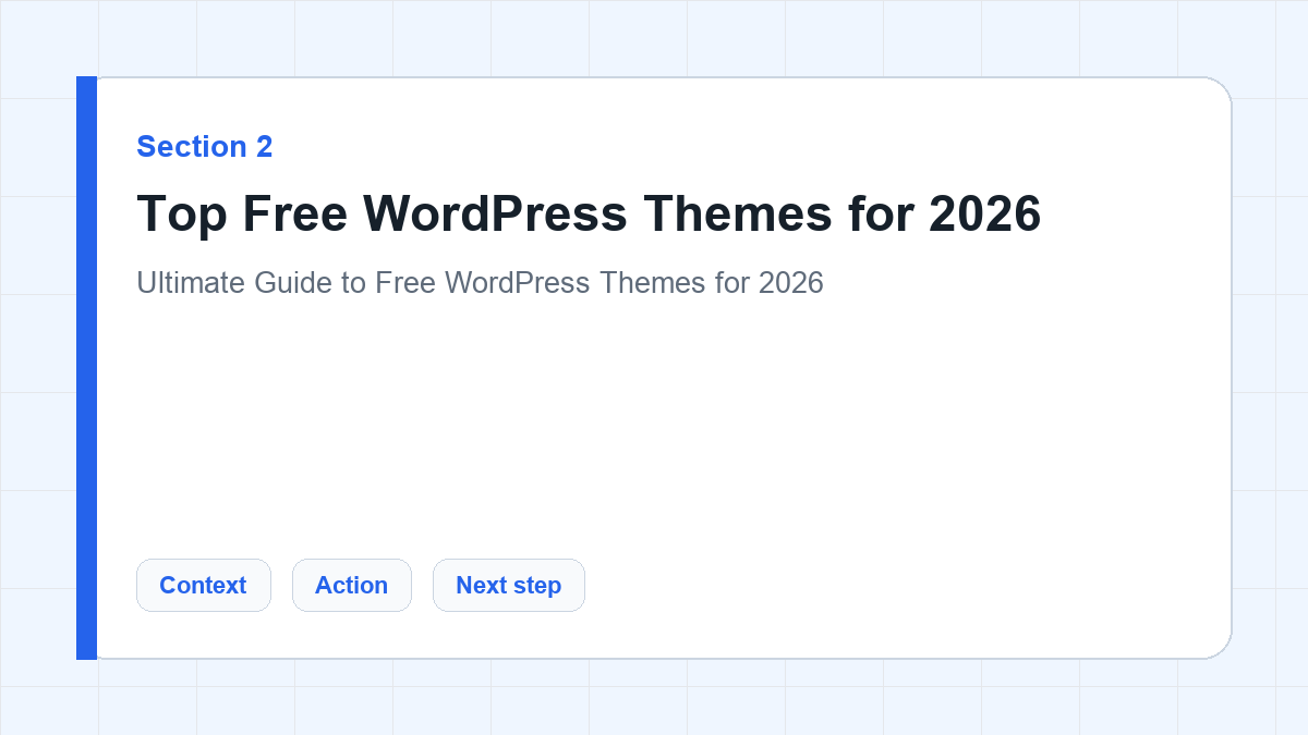 Top Free WordPress Themes for 2026 section illustration for Ultimate Guide to Free WordPress Themes for 2026