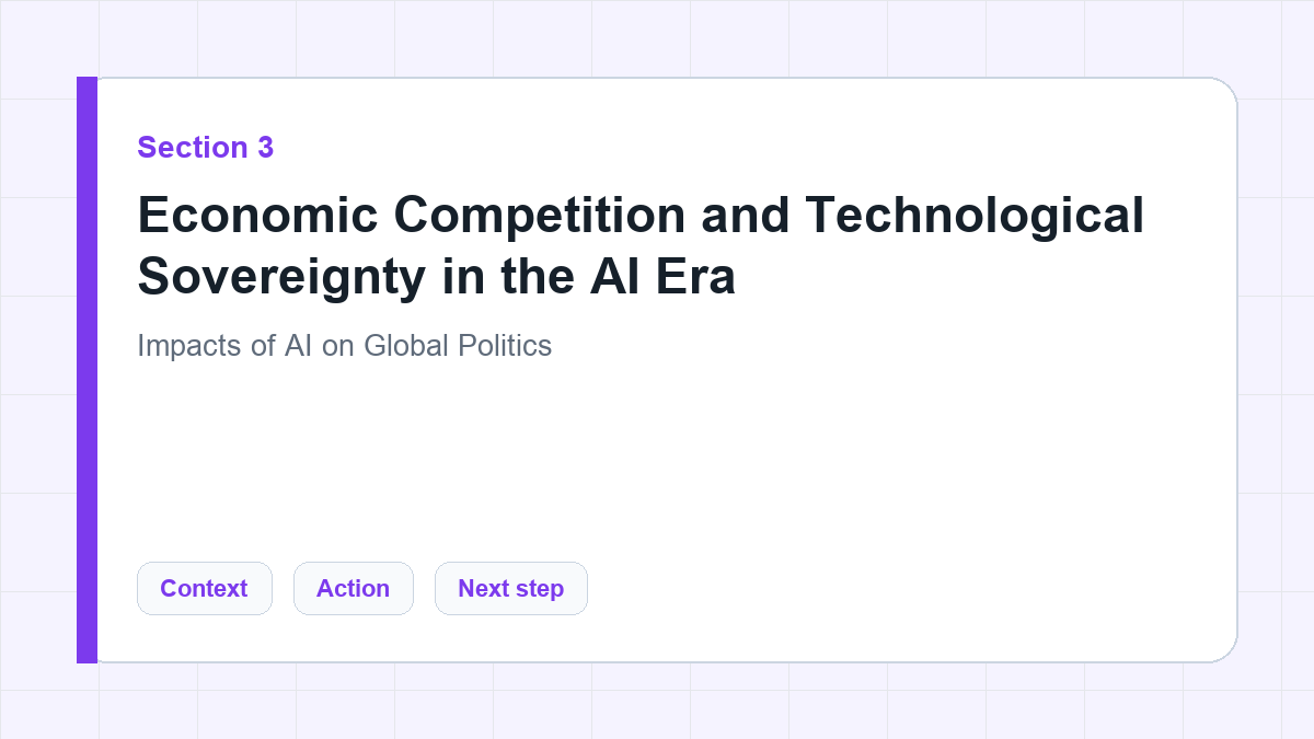Economic Competition and Technological Sovereignty in the AI Era section illustration for Impacts of AI on Global Politics