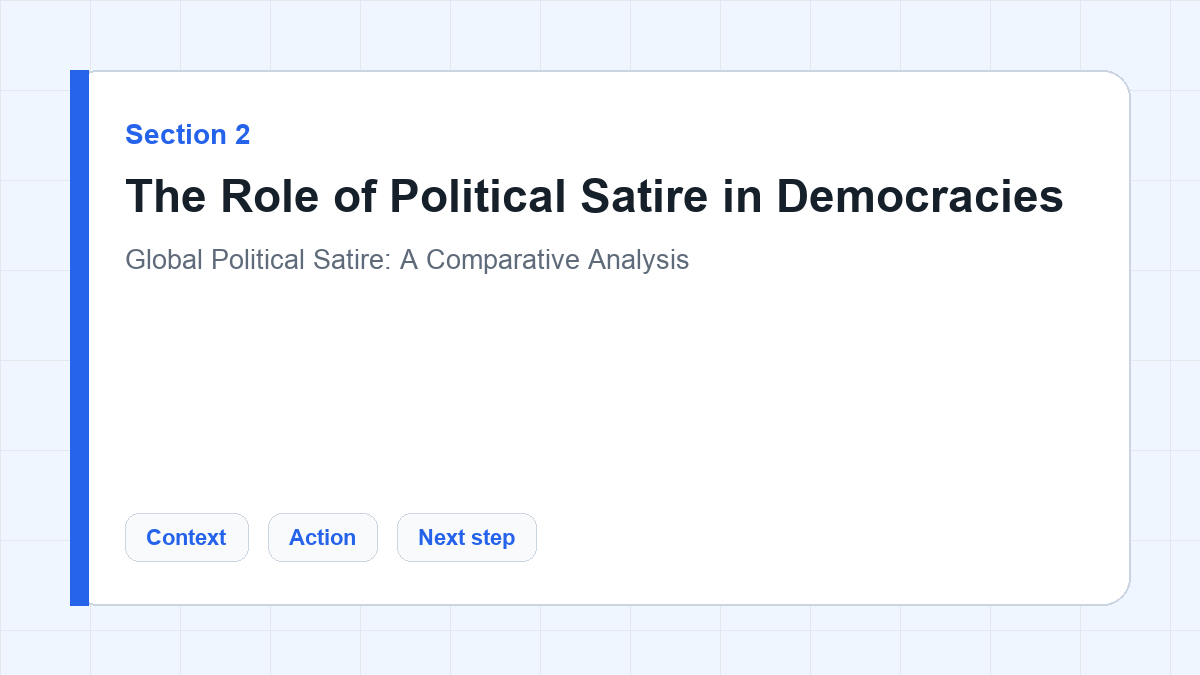 The Role of Political Satire in Democracies section illustration for Global Political Satire: A Comparative Analysis