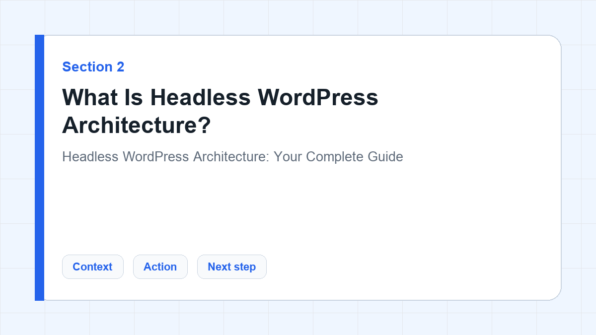 What Is Headless WordPress Architecture? section illustration for Headless WordPress Architecture: Your Complete Guide