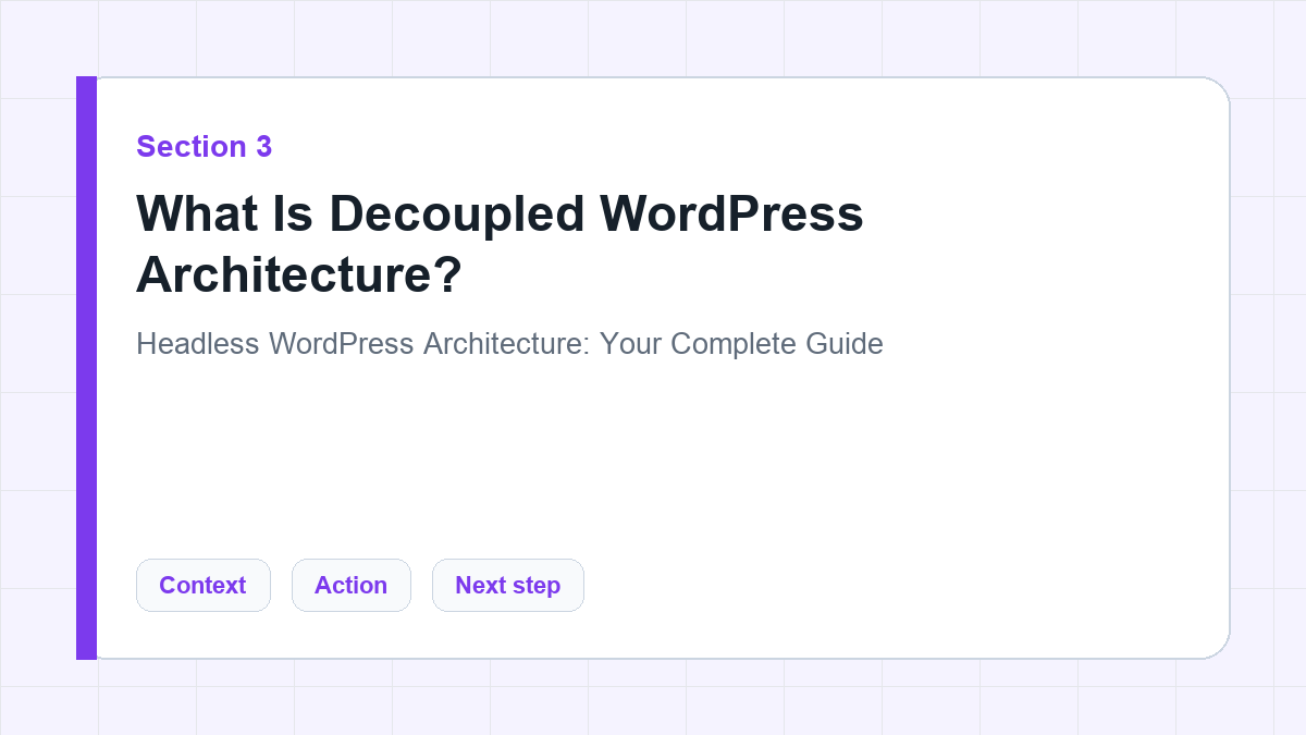 What Is Decoupled WordPress Architecture? section illustration for Headless WordPress Architecture: Your Complete Guide