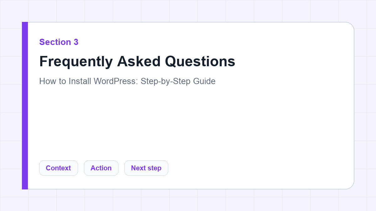 Frequently Asked Questions section illustration for How to Install WordPress: Step-by-Step Guide