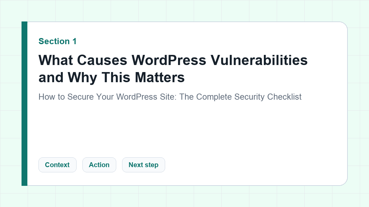 What Causes WordPress Vulnerabilities and Why This Matters section illustration for How to Secure Your WordPress Site: The Complete Security Checklist