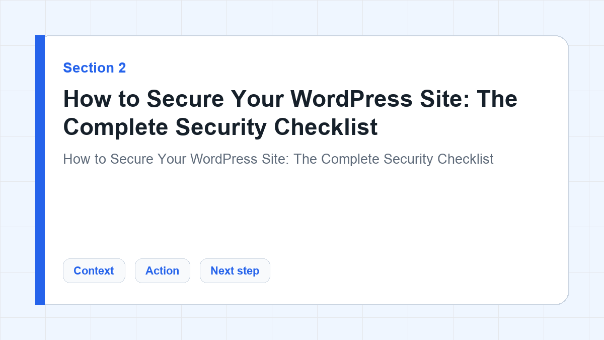 How to Secure Your WordPress Site: The Complete Security Checklist section illustration for How to Secure Your WordPress Site: The Complete Security Checklist