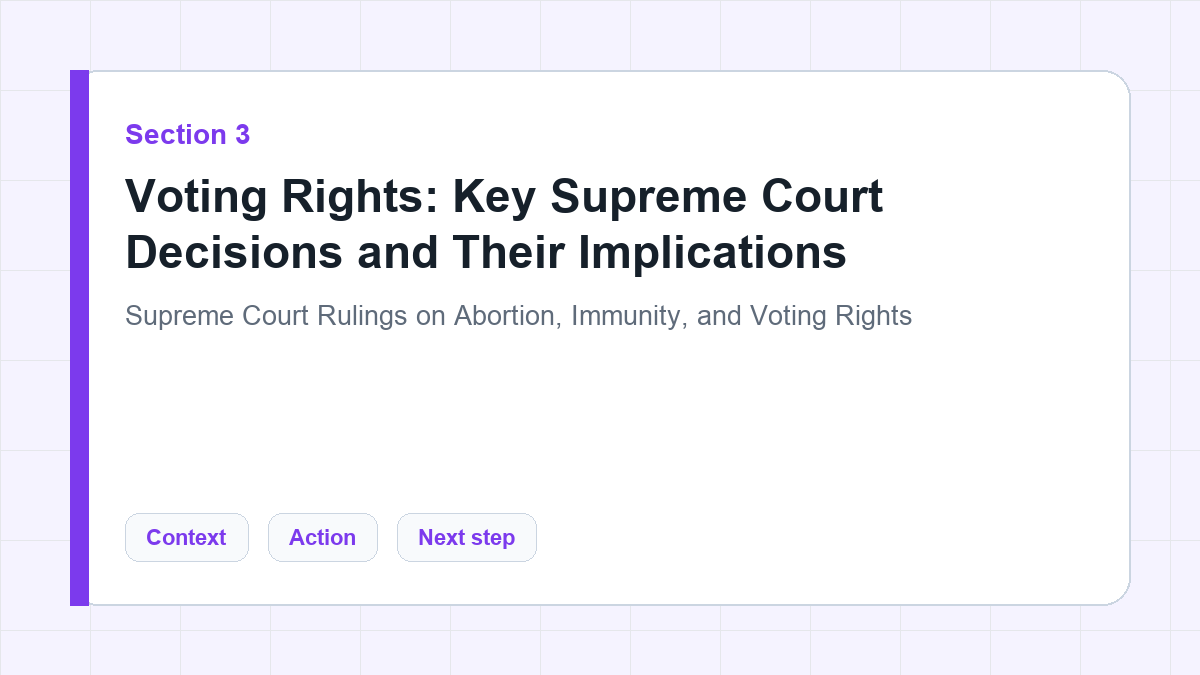 Voting Rights: Key Supreme Court Decisions and Their Implications section illustration for Supreme Court Rulings on Abortion, Immunity, and Voting Rights