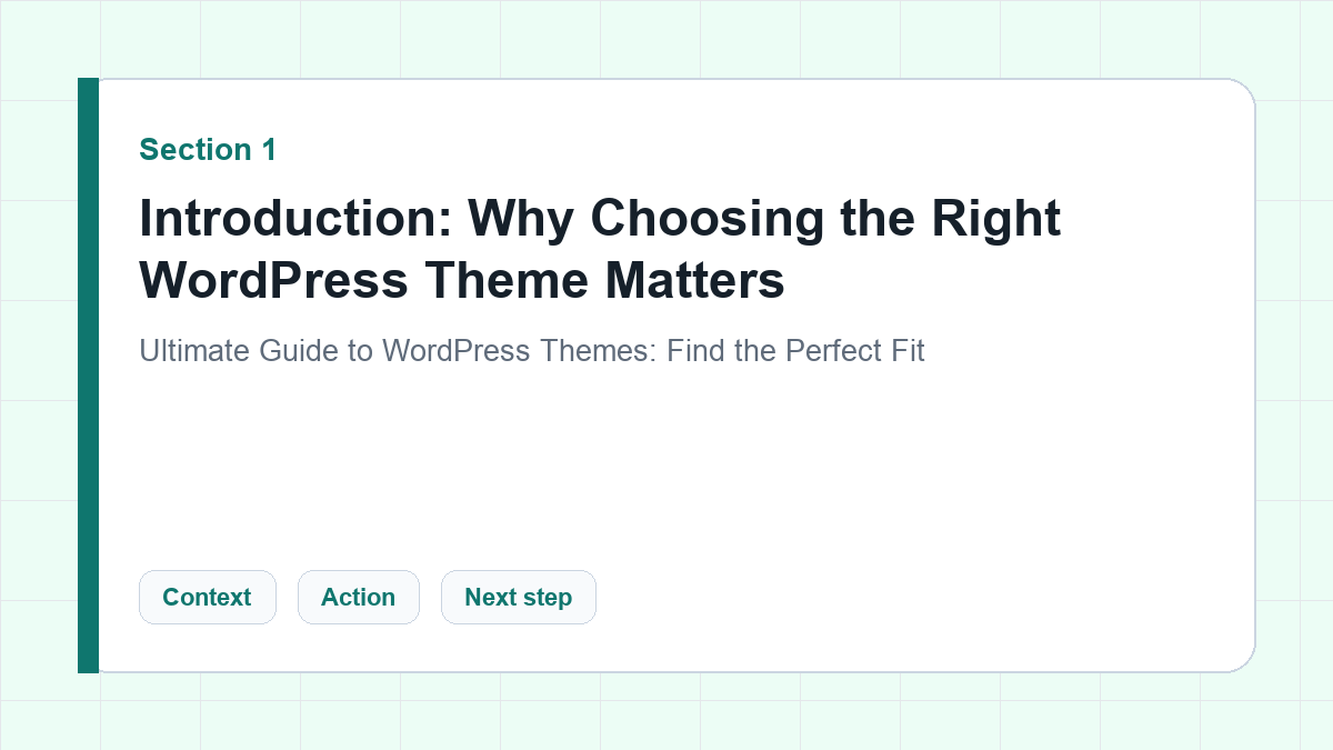 Introduction: Why Choosing the Right WordPress Theme Matters section illustration for Ultimate Guide to WordPress Themes: Find the Perfect Fit