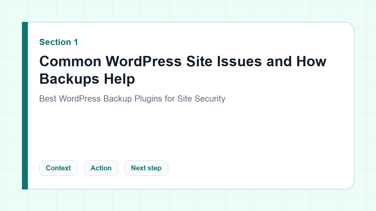 Common WordPress Site Issues and How Backups Help section illustration for Best WordPress Backup Plugins for Site Security
