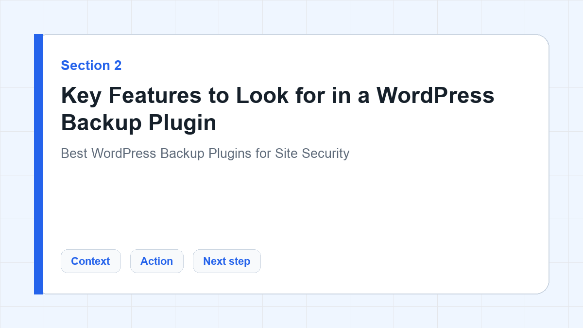 Key Features to Look for in a WordPress Backup Plugin section illustration for Best WordPress Backup Plugins for Site Security