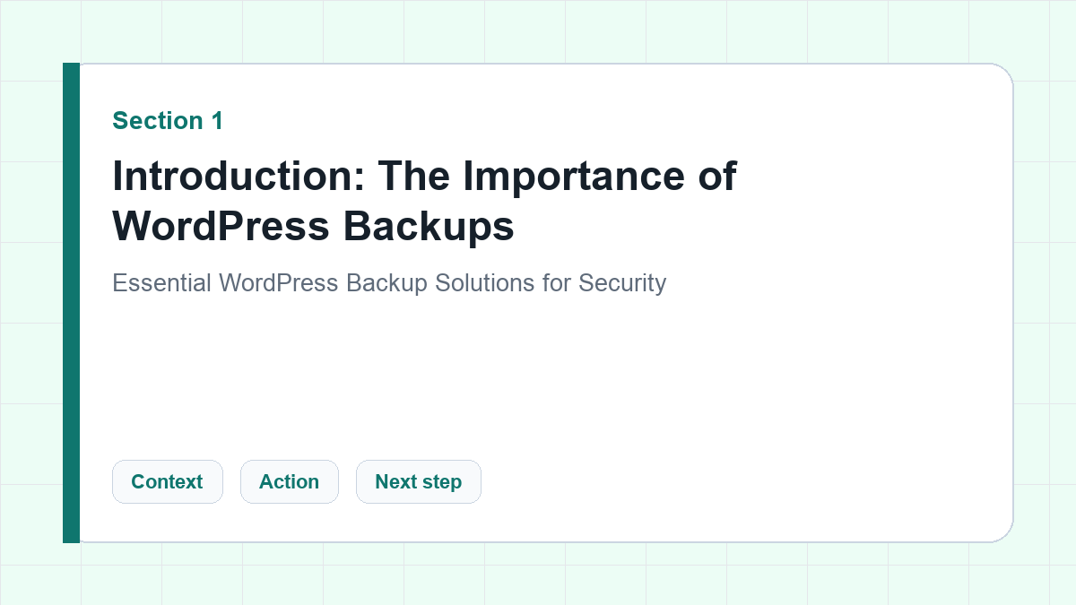 Introduction: The Importance of WordPress Backups section illustration for Essential WordPress Backup Solutions for Security