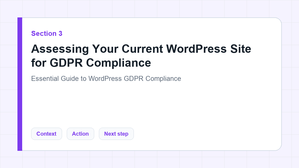 Assessing Your Current WordPress Site for GDPR Compliance section illustration for Essential Guide to WordPress GDPR Compliance