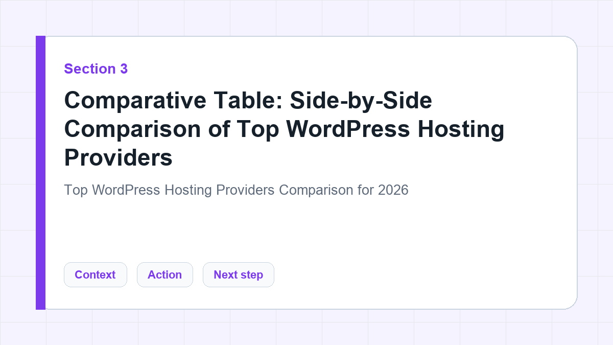 Comparative Table: Side-by-Side Comparison of Top WordPress Hosting Providers section illustration for Top WordPress Hosting Providers Comparison for 2026