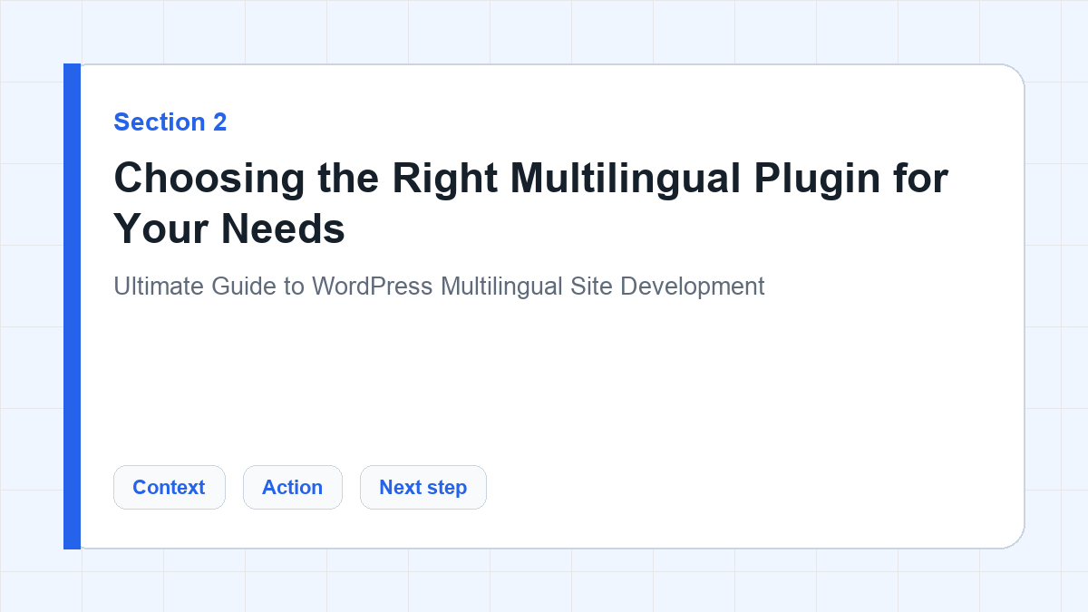 Choosing the Right Multilingual Plugin for Your Needs section illustration for Ultimate Guide to WordPress Multilingual Site Development