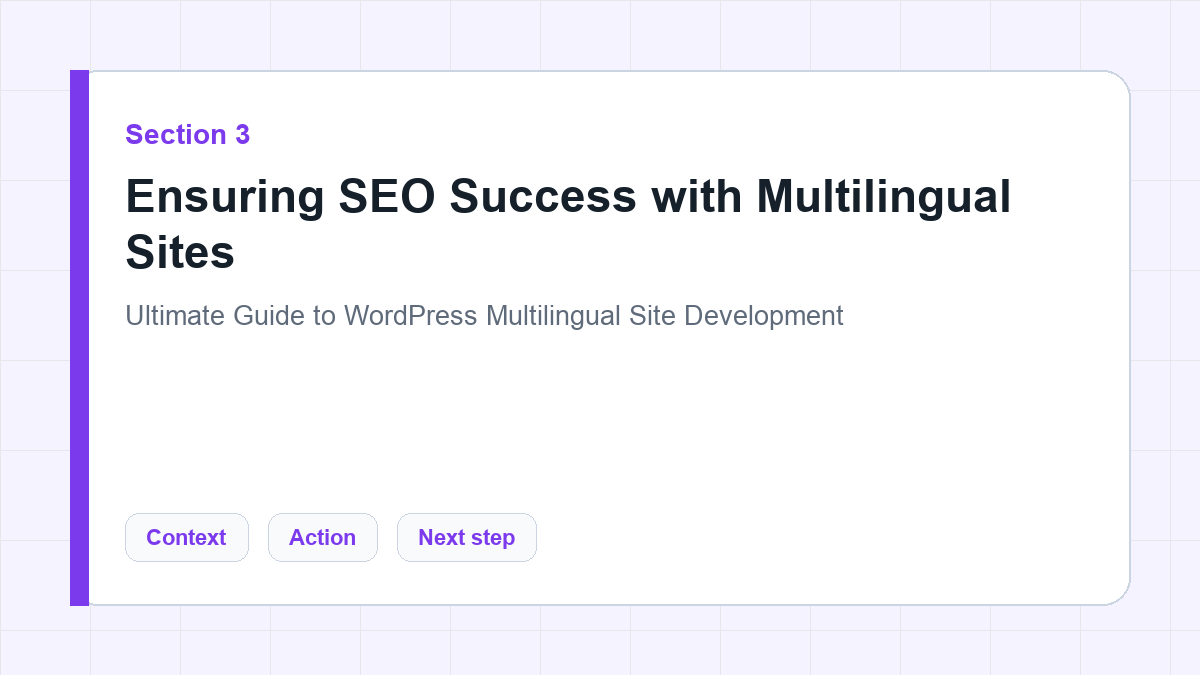 Ensuring SEO Success with Multilingual Sites section illustration for Ultimate Guide to WordPress Multilingual Site Development