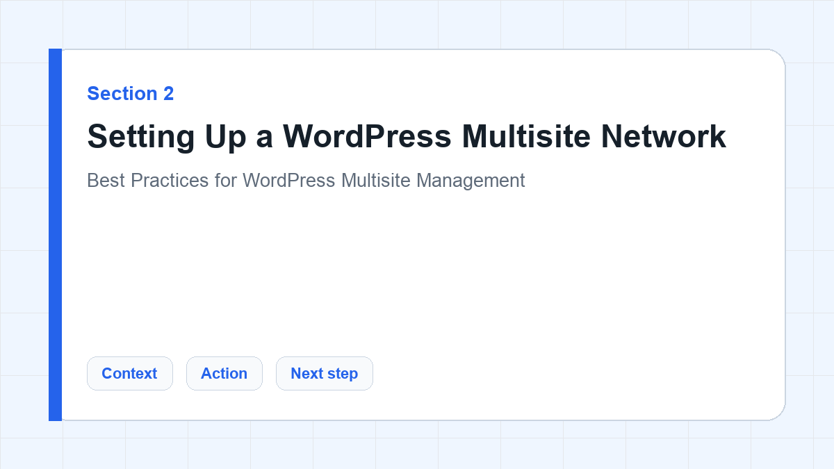 Setting Up a WordPress Multisite Network section illustration for Best Practices for WordPress Multisite Management
