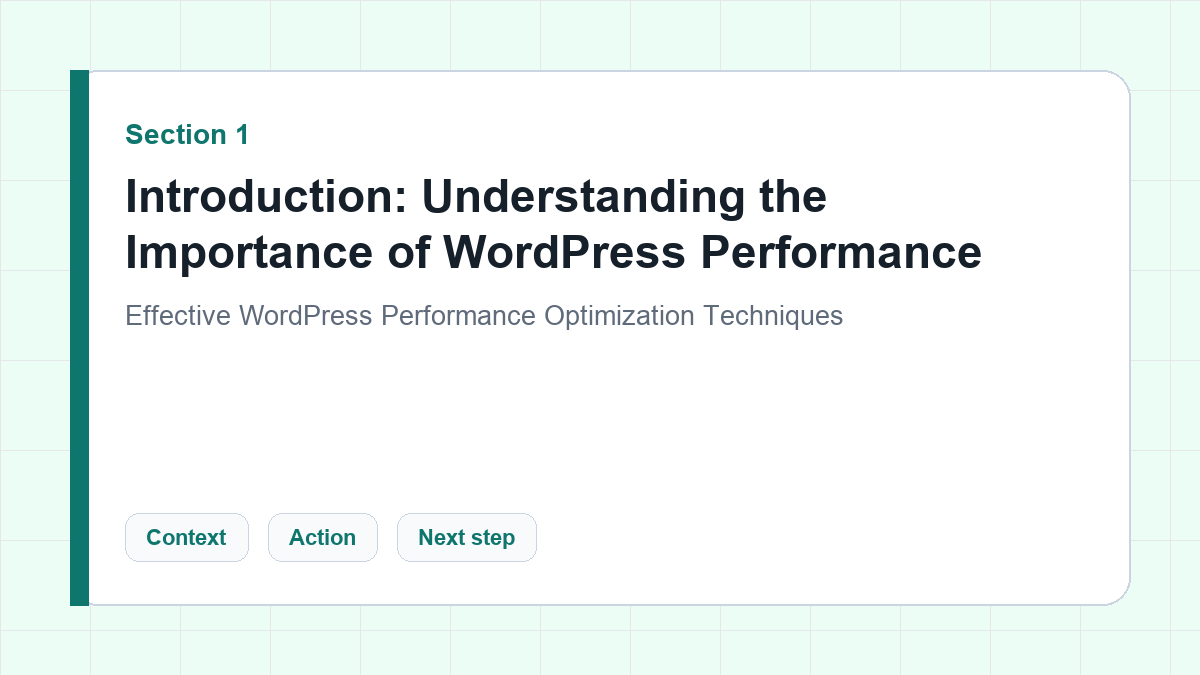 Introduction: Understanding the Importance of WordPress Performance section illustration for Effective WordPress Performance Optimization Techniques