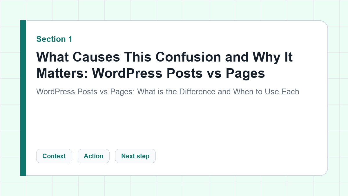 What Causes This Confusion and Why It Matters: WordPress Posts vs Pages section illustration for WordPress Posts vs Pages: What is the Difference and When to Use Each