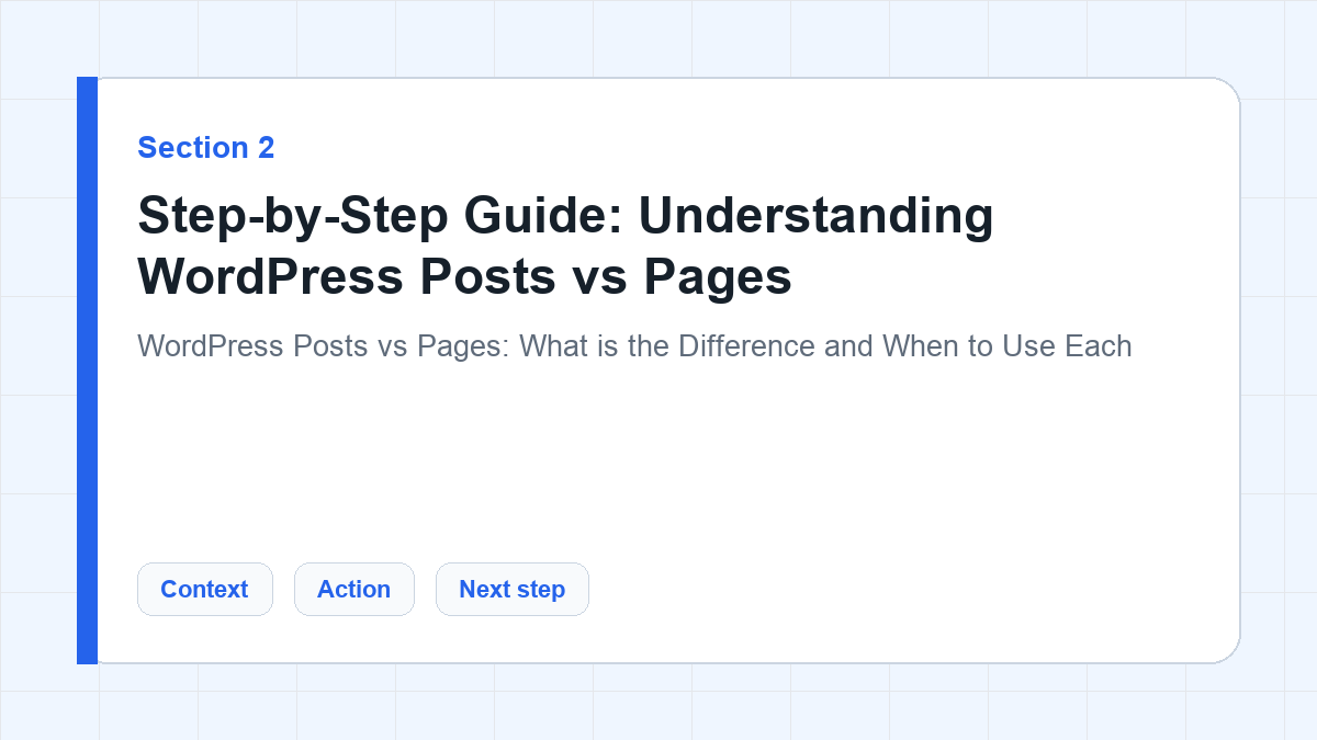 Step-by-Step Guide: Understanding WordPress Posts vs Pages section illustration for WordPress Posts vs Pages: What is the Difference and When to Use Each