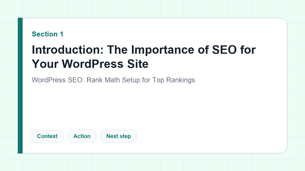 Introduction: The Importance of SEO for Your WordPress Site section illustration for WordPress SEO: Rank Math Setup for Top Rankings