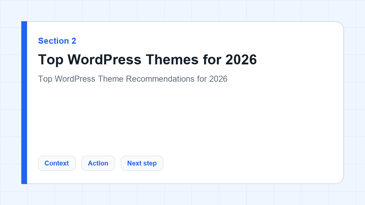 Top WordPress Themes for 2026 section illustration for Top WordPress Theme Recommendations for 2026