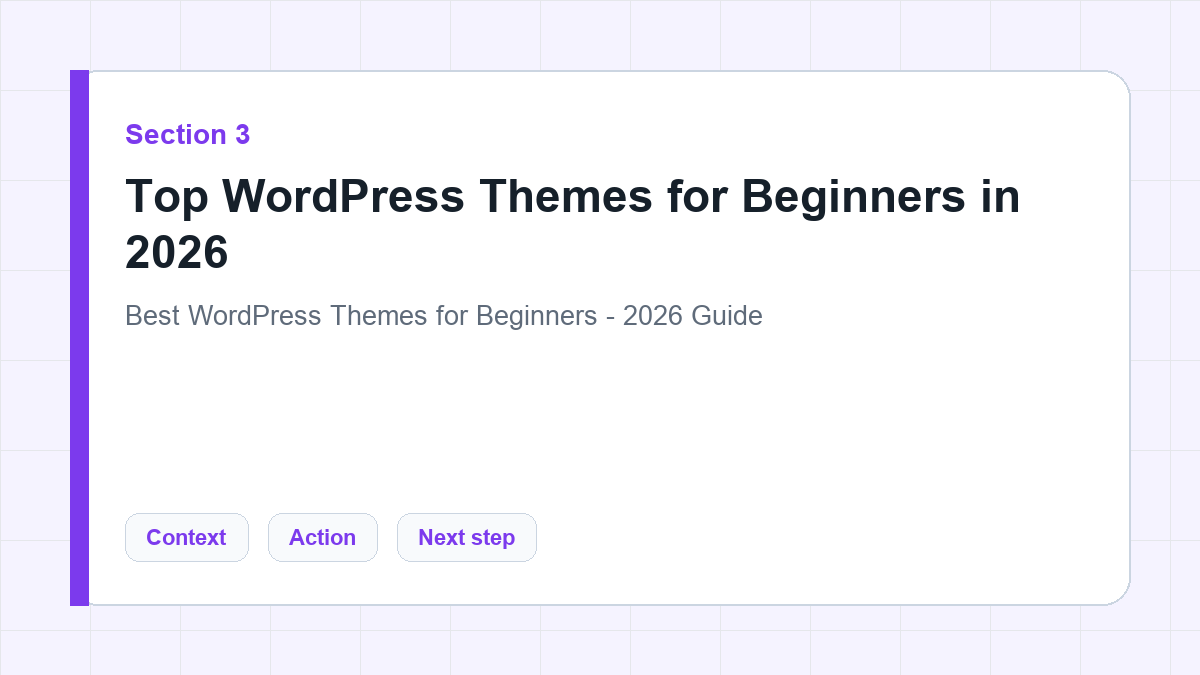 Top WordPress Themes for Beginners in 2026 section illustration for Best WordPress Themes for Beginners - 2026 Guide